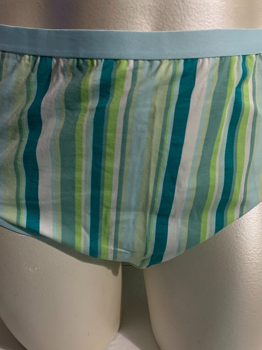 Catherines Hi-Cut Brief Panties Underwear Cotton Blend Striped Plus 15 or 5X
